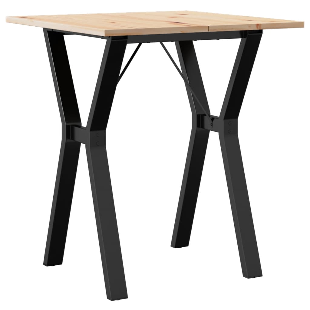 vidaXL Dining Table Y-Frame 60x60x75 cm Solid Wood Pine and Steel