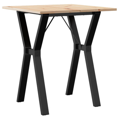 vidaXL Dining Table Y-Frame 60x60x75 cm Solid Wood Pine and Steel