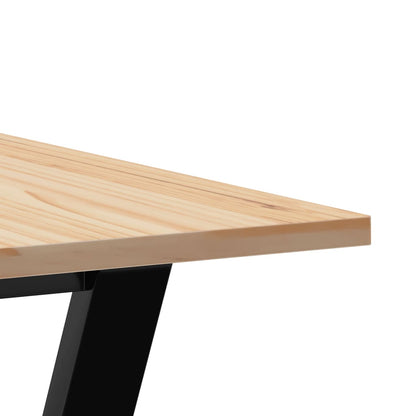 vidaXL Dining Table Y-Frame 60x60x75 cm Solid Wood Pine and Steel