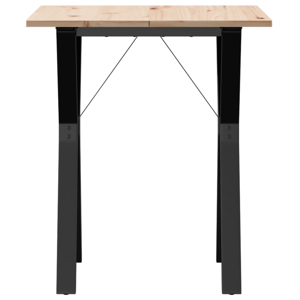 vidaXL Dining Table Y-Frame 70x70x75 cm Solid Wood Pine and Steel