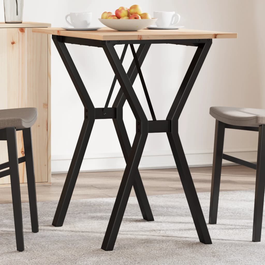 vidaXL Dining Table Y-Frame 80x50x75 cm Solid Wood Pine and Steel