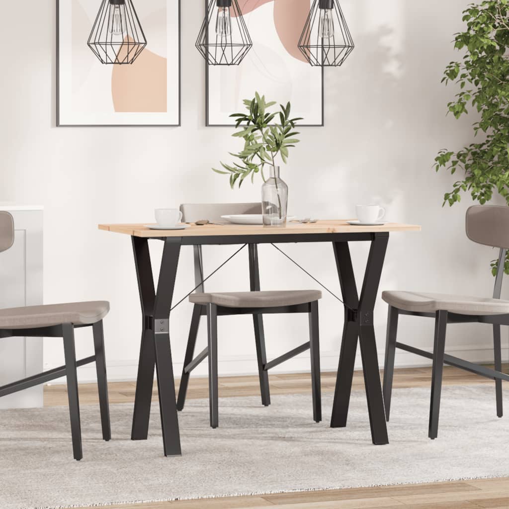 vidaXL Dining Table Y-Frame 100x50x75 cm Solid Wood Pine and Steel