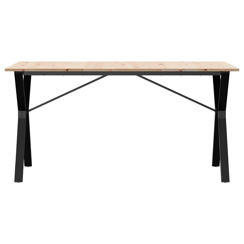 vidaXL Dining Table Y-Frame 140x80x75 cm Solid Wood Pine and Steel