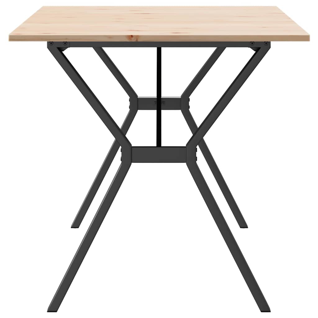 vidaXL Dining Table Y-Frame 140x80x75 cm Solid Wood Pine and Steel
