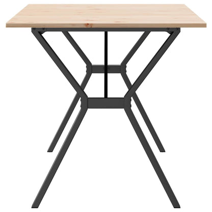vidaXL Dining Table Y-Frame 140x80x75 cm Solid Wood Pine and Steel