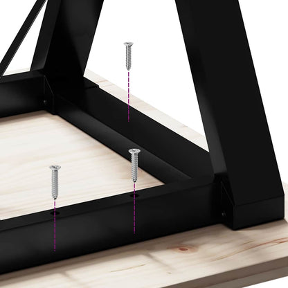 vidaXL Dining Table Y-Frame 140x80x75 cm Solid Wood Pine and Steel