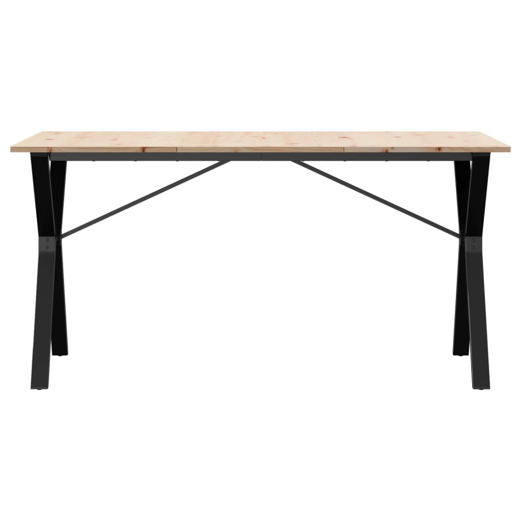 vidaXL Dining Table Y-Frame 160x80x75 cm Solid Wood Pine and Steel