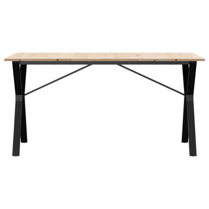 vidaXL Dining Table Y-Frame 160x80x75 cm Solid Wood Pine and Steel