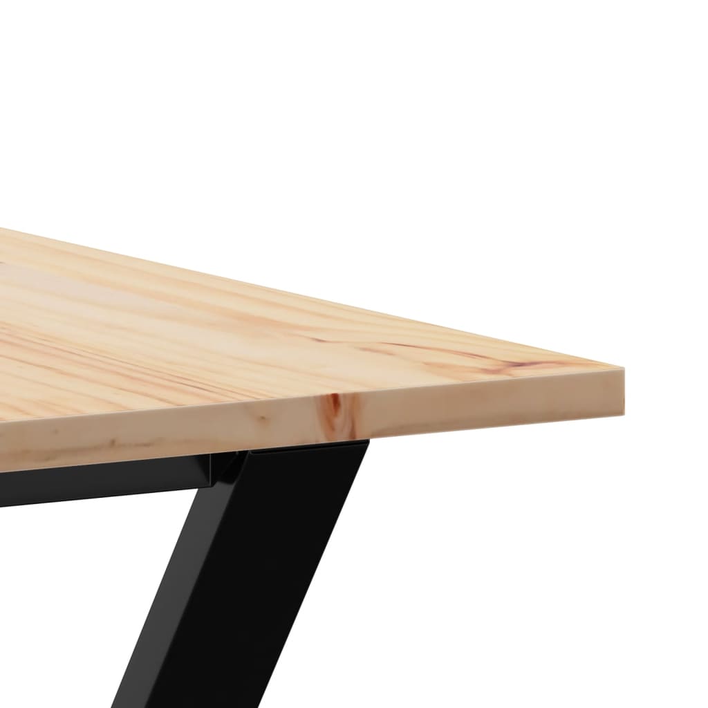 vidaXL Dining Table Y-Frame 160x80x75 cm Solid Wood Pine and Steel