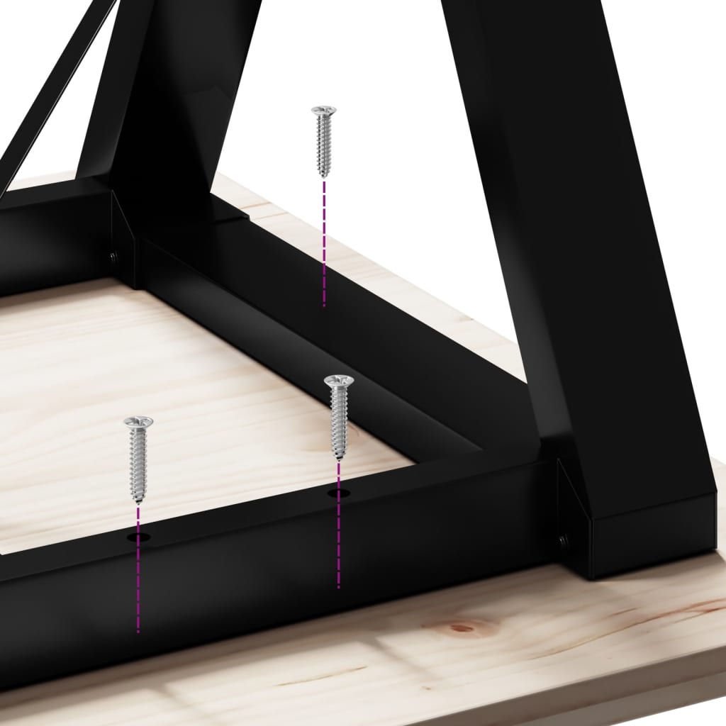 vidaXL Dining Table Y-Frame 160x80x75 cm Solid Wood Pine and Steel