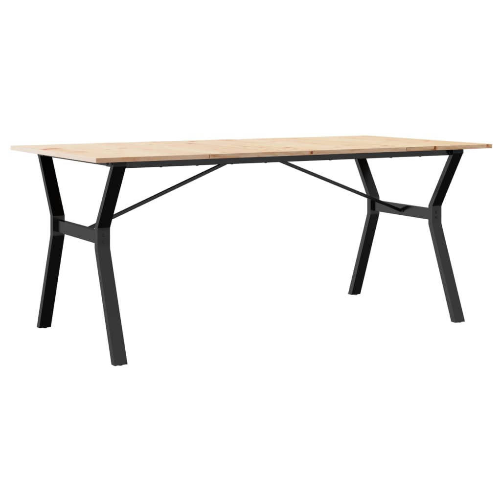vidaXL Dining Table Y-Frame 180x90x75 cm Solid Wood Pine and Steel