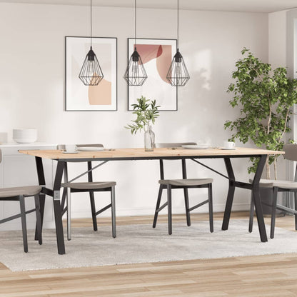 vidaXL Dining Table Y-Frame 200x100x75 cm Solid Wood Pine and Steel