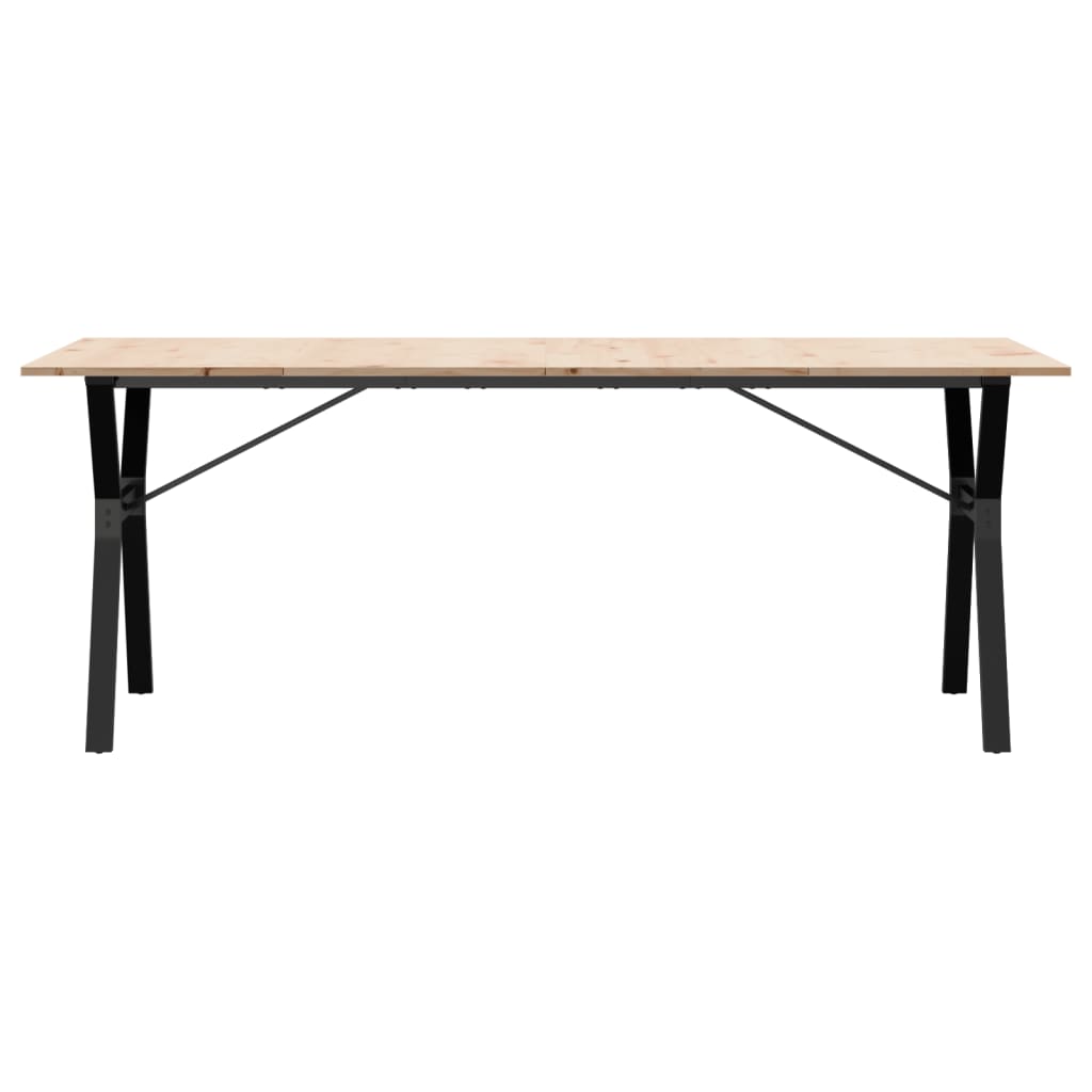 vidaXL Dining Table Y-Frame 200x100x75 cm Solid Wood Pine and Steel