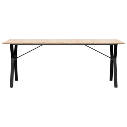 vidaXL Dining Table Y-Frame 200x100x75 cm Solid Wood Pine and Steel