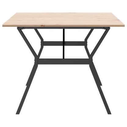 vidaXL Dining Table Y-Frame 200x100x75 cm Solid Wood Pine and Steel