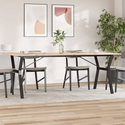 vidaXL Dining Table Y-Frame 200x100x75 cm Solid Wood Pine and Steel