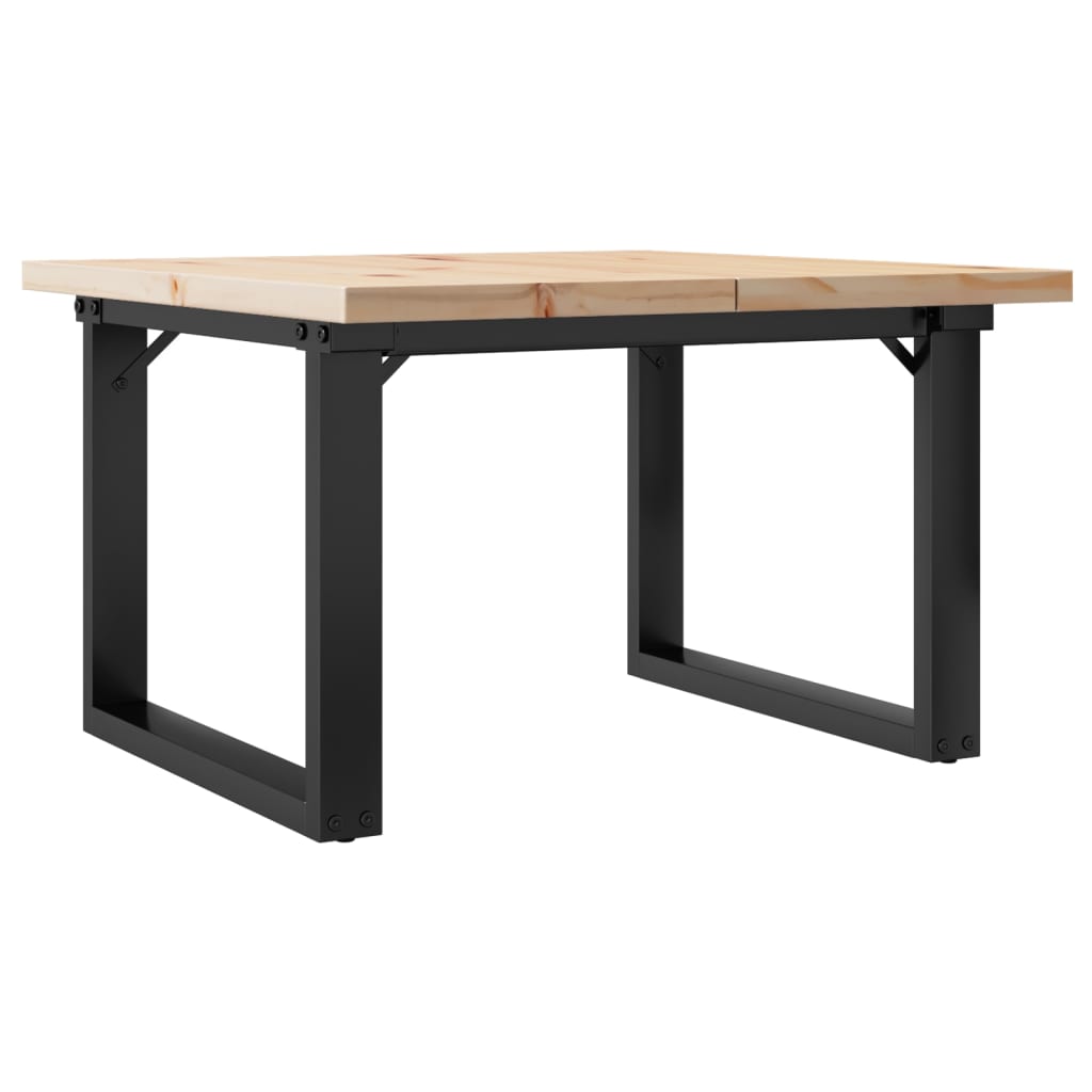 vidaXL Coffee Table O-Frame 70x70x40.5 cm Solid Wood Pine and Steel