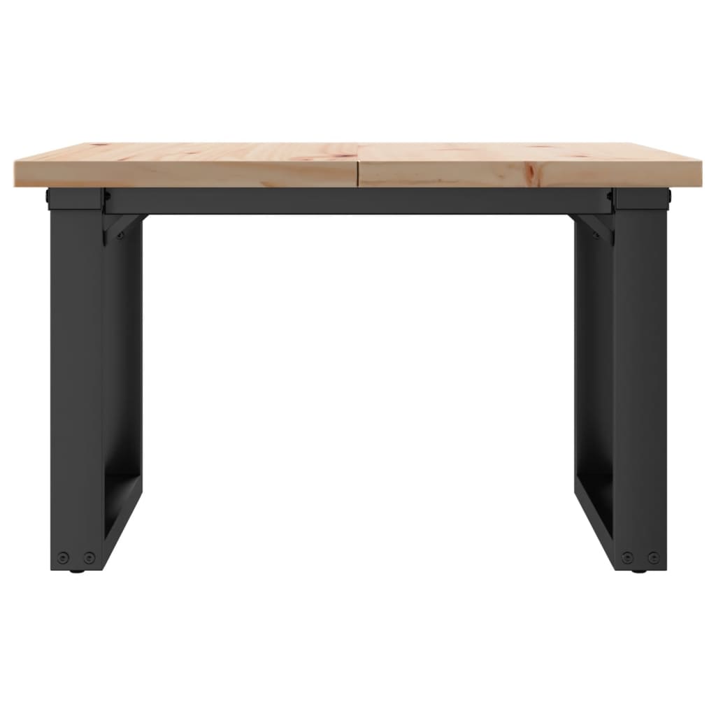 vidaXL Coffee Table O-Frame 70x70x40.5 cm Solid Wood Pine and Steel