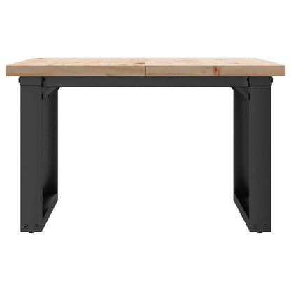vidaXL Coffee Table O-Frame 70x70x40.5 cm Solid Wood Pine and Steel