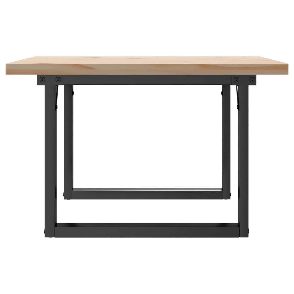 vidaXL Coffee Table O-Frame 70x70x40.5 cm Solid Wood Pine and Steel
