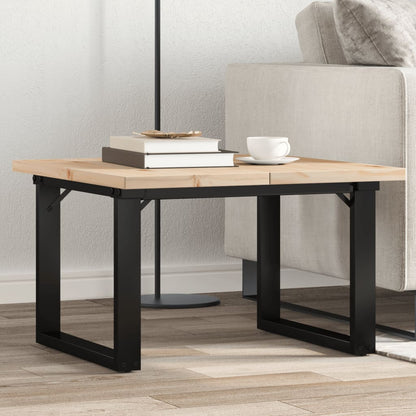 vidaXL Coffee Table O-Frame 70x70x40.5 cm Solid Wood Pine and Steel