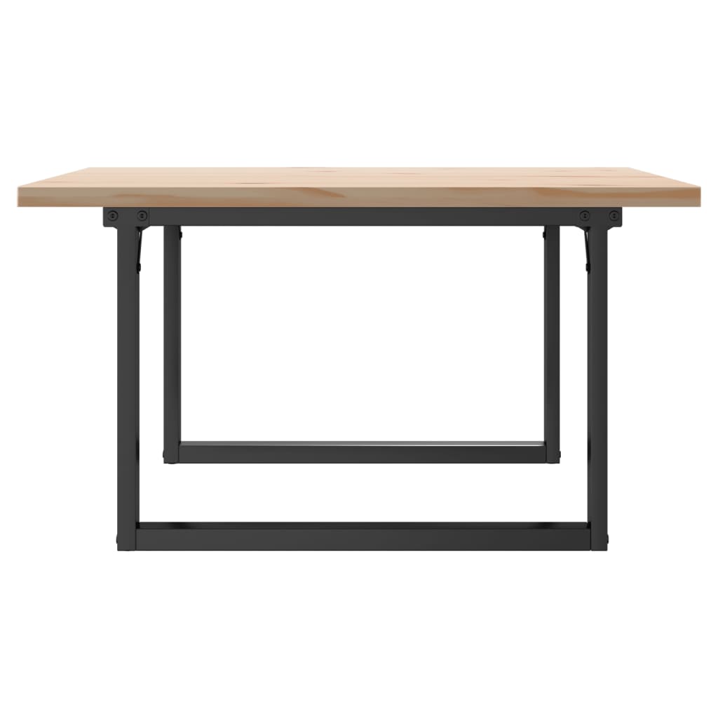 vidaXL Coffee Table O-Frame 90x90x45.5 cm Solid Wood Pine and Steel