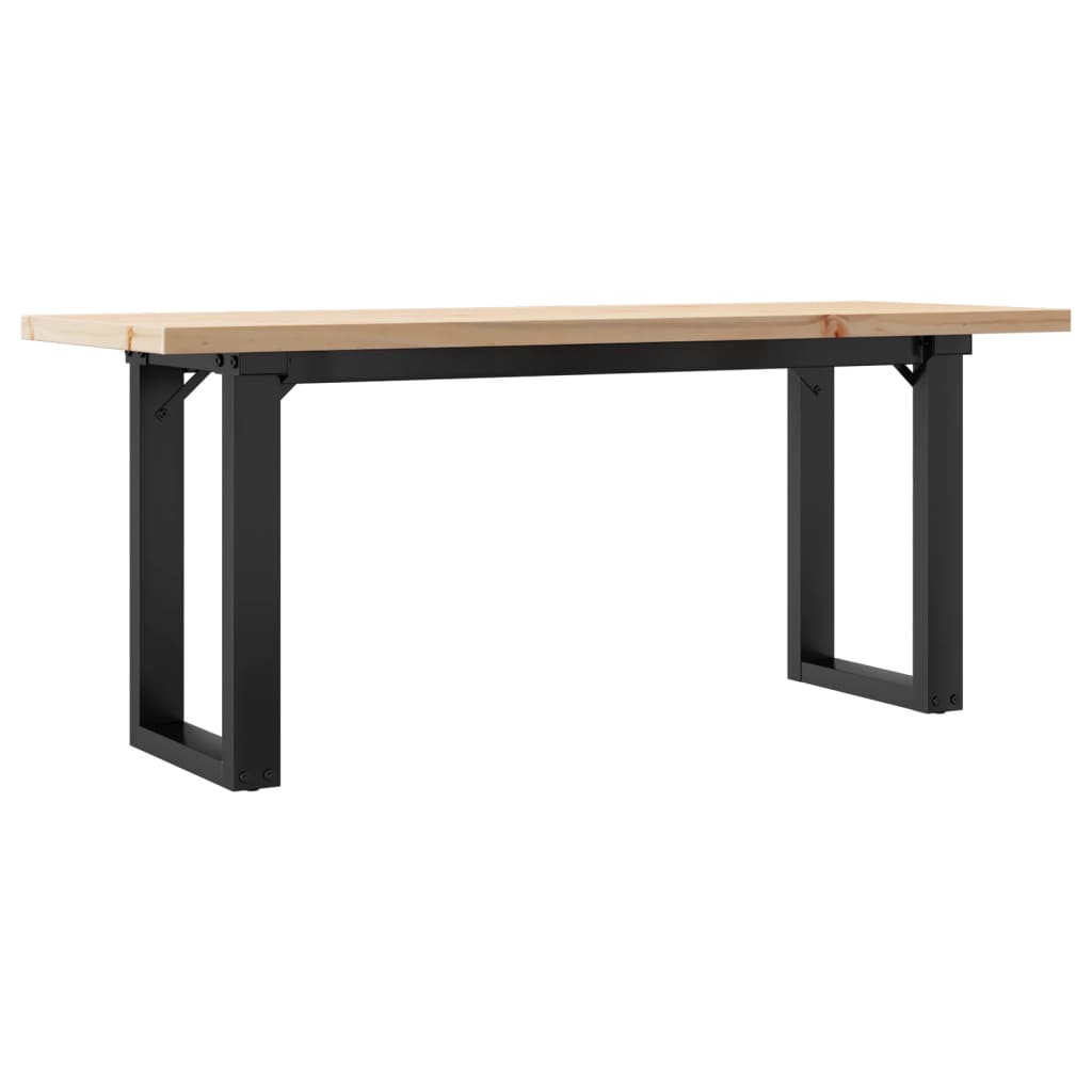 vidaXL Coffee Table O-Frame 110x40x45.5 cm Solid Wood Pine and Steel