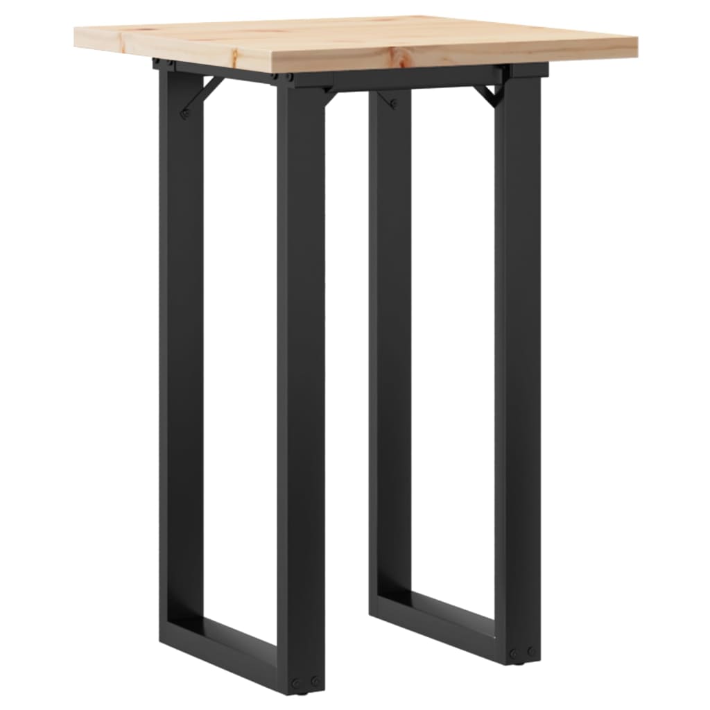 vidaXL Dining Table O-Frame 50x50x75.5 cm Solid Wood Pine and Steel