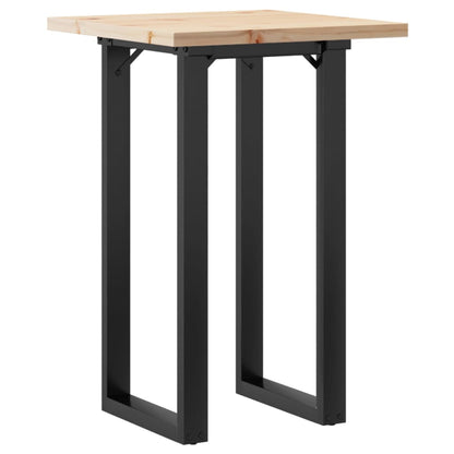 vidaXL Dining Table O-Frame 50x50x75.5 cm Solid Wood Pine and Steel