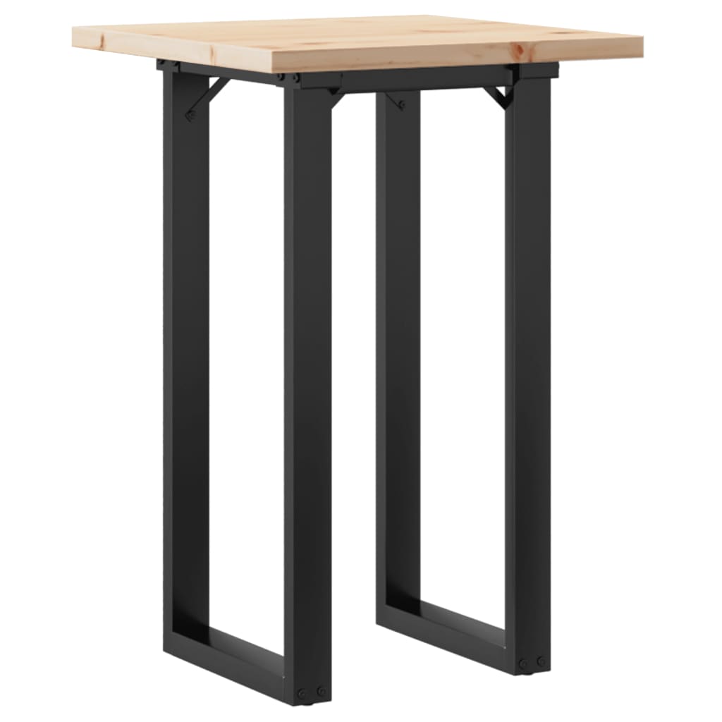 vidaXL Dining Table O-Frame 50x50x75.5 cm Solid Wood Pine and Steel