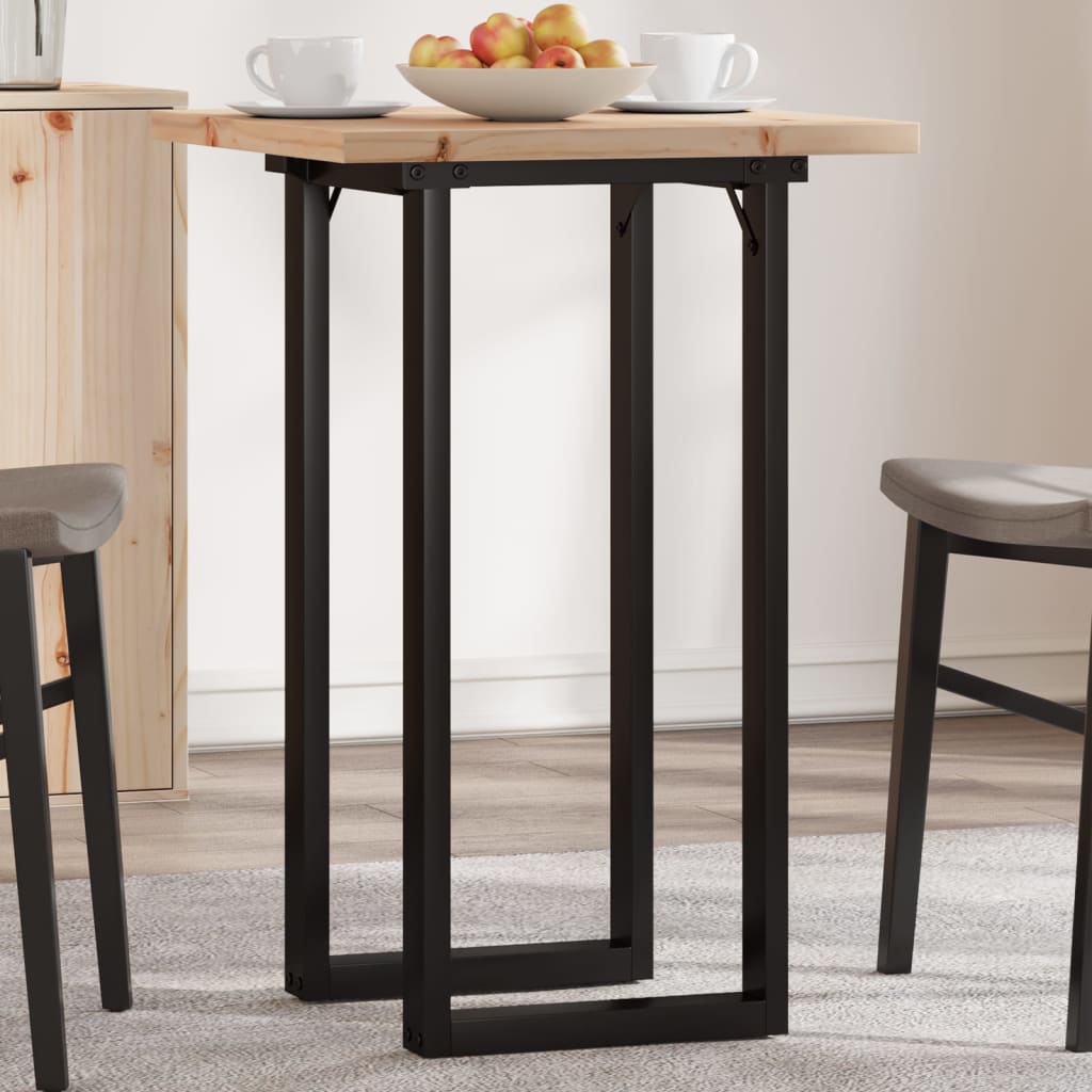 vidaXL Dining Table O-Frame 50x50x75.5 cm Solid Wood Pine and Steel