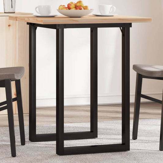 vidaXL Dining Table O-Frame 60x60x75.5 cm Solid Wood Pine and Steel