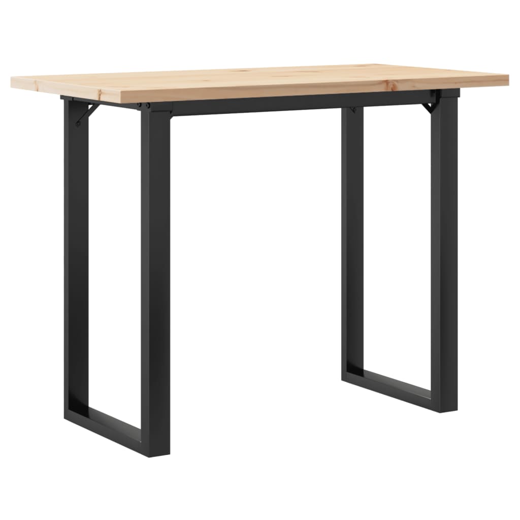 vidaXL Dining Table O-Frame 100x50x75.5 cm Solid Wood Pine and Steel