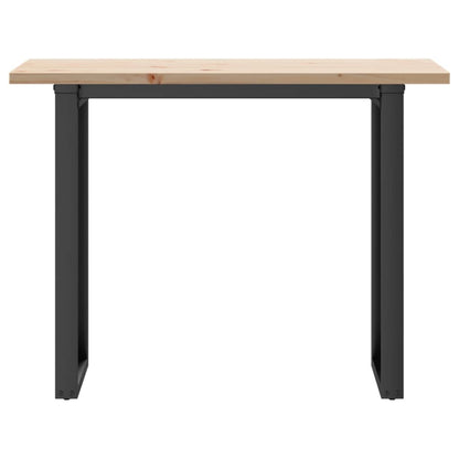 vidaXL Dining Table O-Frame 100x50x75.5 cm Solid Wood Pine and Steel