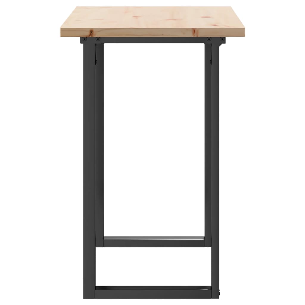 vidaXL Dining Table O-Frame 100x50x75.5 cm Solid Wood Pine and Steel