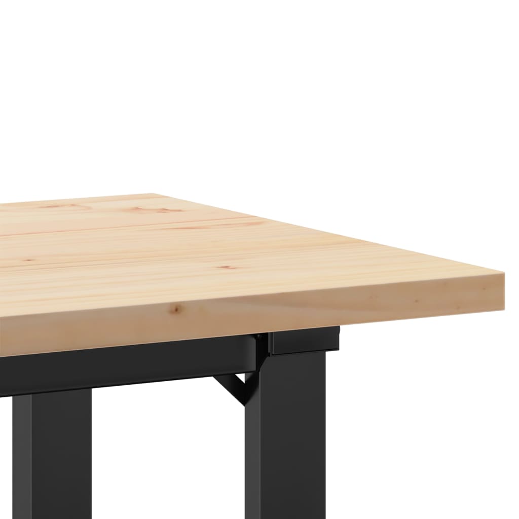 vidaXL Dining Table O-Frame 100x50x75.5 cm Solid Wood Pine and Steel