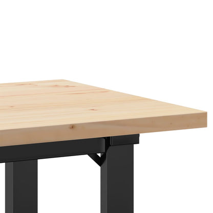 vidaXL Dining Table O-Frame 100x50x75.5 cm Solid Wood Pine and Steel