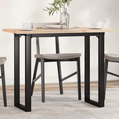 vidaXL Dining Table O-Frame 100x50x75.5 cm Solid Wood Pine and Steel