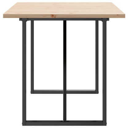 vidaXL Dining Table O-Frame 140x80x75.5 cm Solid Wood Pine and Steel