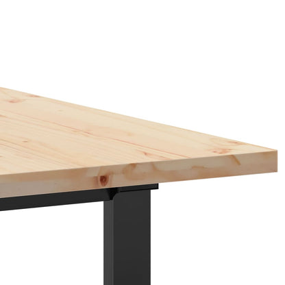 vidaXL Dining Table O-Frame 160x80x75.5 cm Solid Wood Pine and Steel