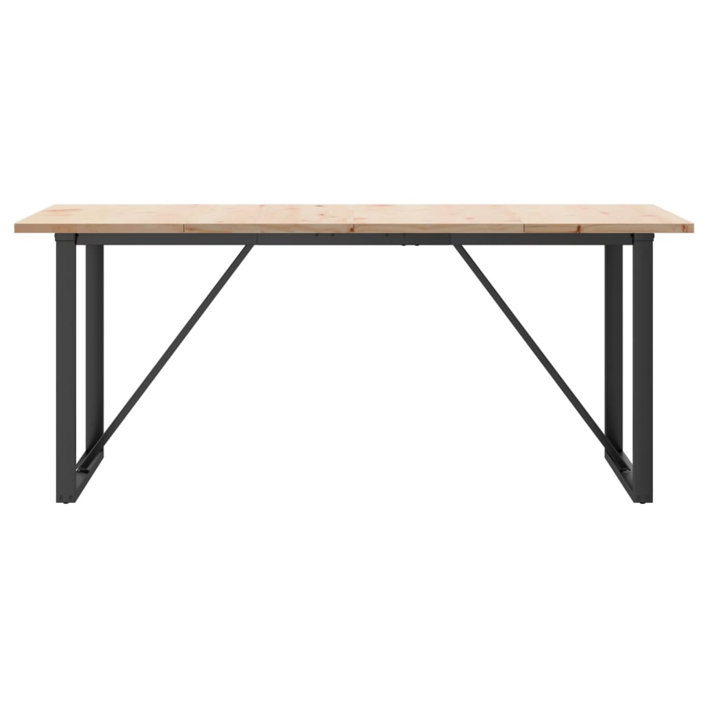 vidaXL Dining Table O-Frame 180x90x75.5 cm Solid Wood Pine and Steel