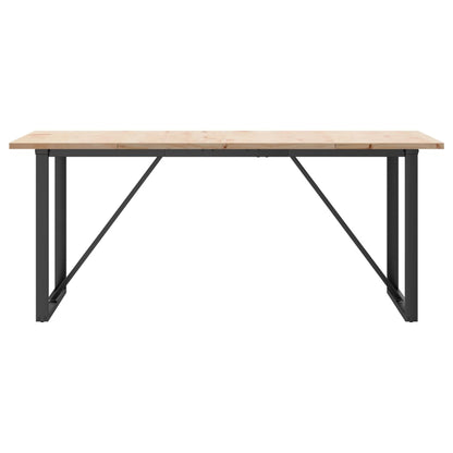 vidaXL Dining Table O-Frame 180x90x75.5 cm Solid Wood Pine and Steel