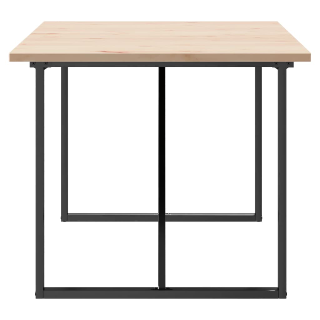 vidaXL Dining Table O-Frame 180x90x75.5 cm Solid Wood Pine and Steel