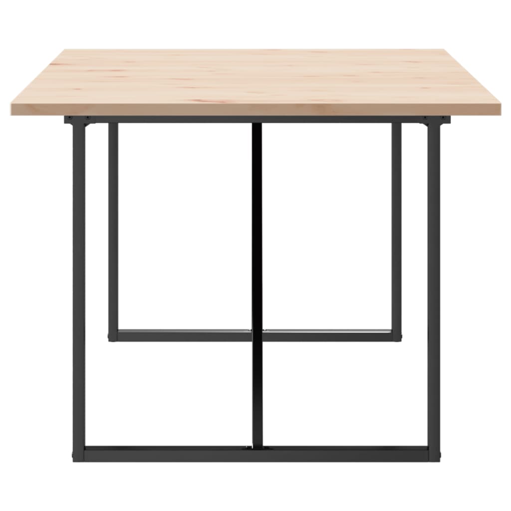 vidaXL Dining Table O-Frame 200x100x75.5 cm Solid Wood Pine and Steel