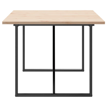vidaXL Dining Table O-Frame 200x100x75.5 cm Solid Wood Pine and Steel