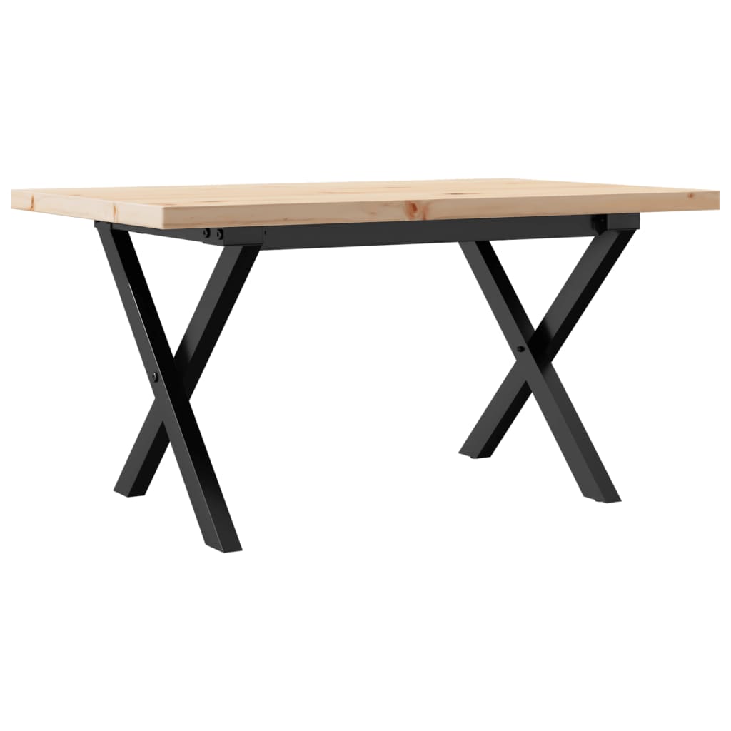 vidaXL Coffee Table X-Frame 80x50x40.5 cm Solid Wood Pine and Steel