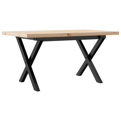 vidaXL Coffee Table X-Frame 80x50x40.5 cm Solid Wood Pine and Steel