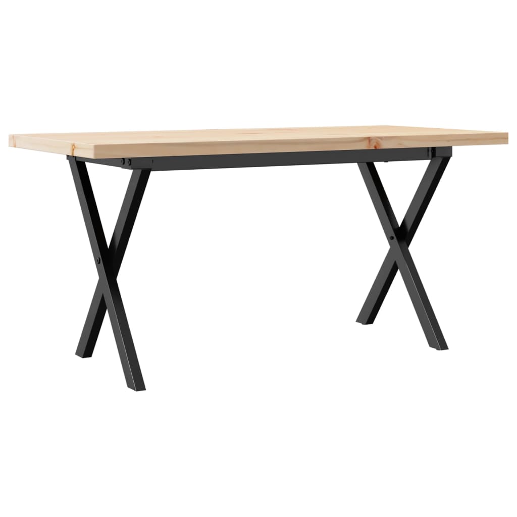 vidaXL Coffee Table X-Frame 100x50x45.5 cm Solid Wood Pine and Steel