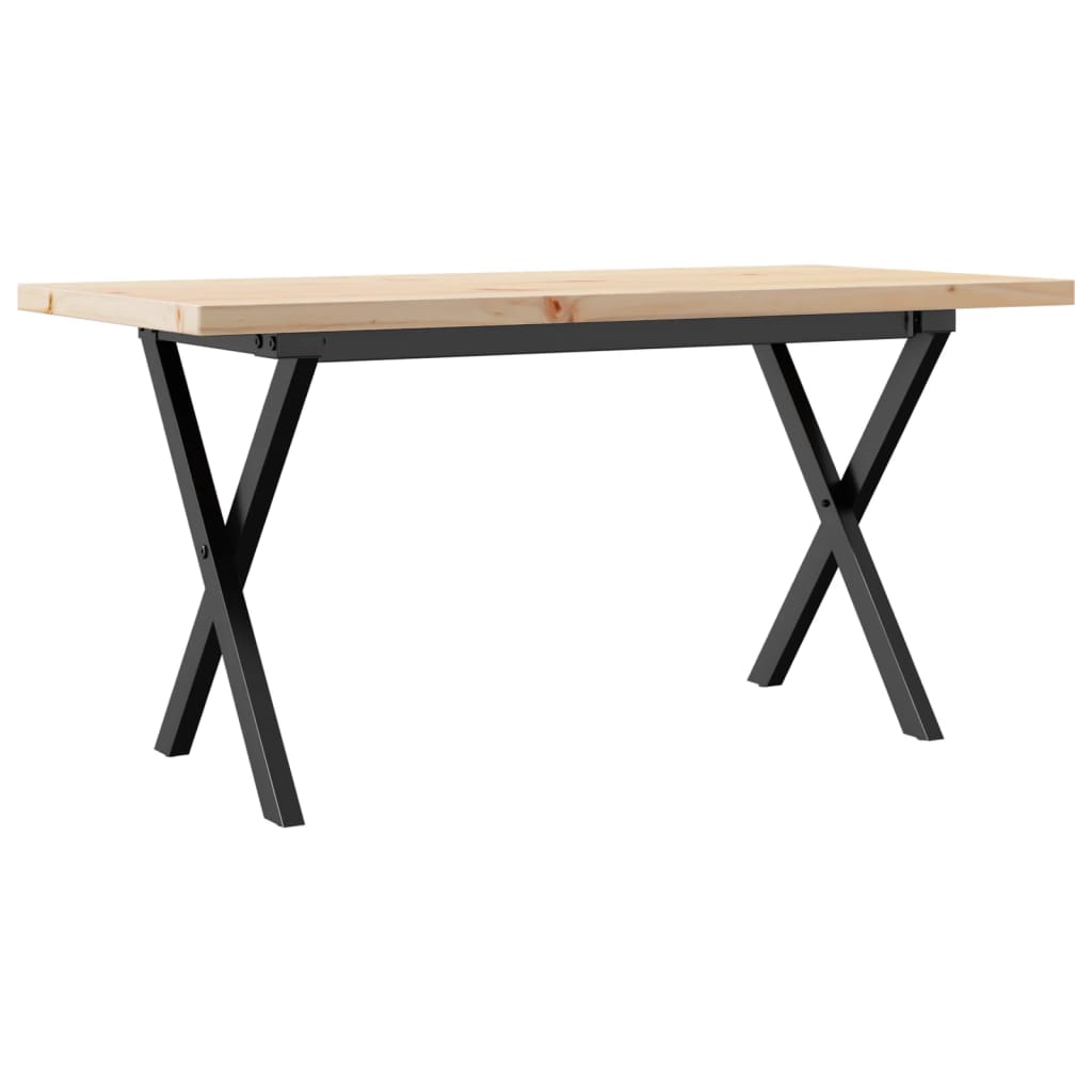 vidaXL Coffee Table X-Frame 100x50x45.5 cm Solid Wood Pine and Steel