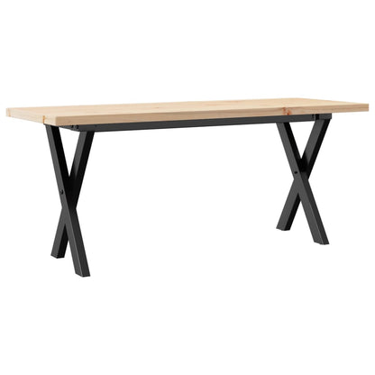 vidaXL Coffee Table X-Frame 110x40x45.5 cm Solid Wood Pine and Steel